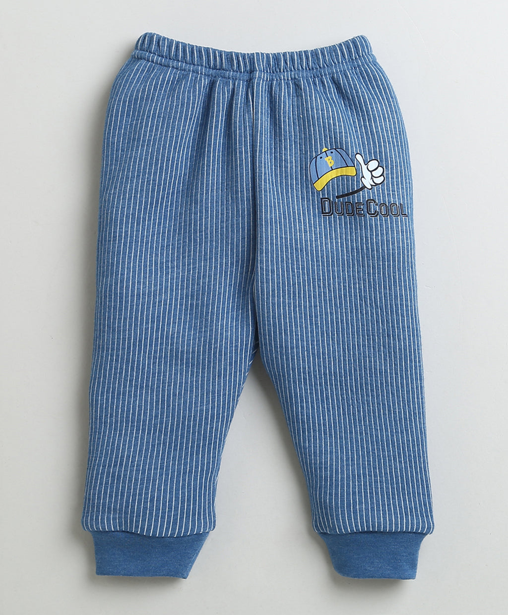 Bumzee Indigo Blue Thermal Jabla & Jogger Set, Full Sleeves, Cotton Blend