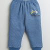 Boys Cotton Blend Solid Thermal Jabla & Jogger Set - Indigo Blue