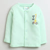 Boys Cotton Blend Solid Thermal Jabla & Jogger Set - Mint Green