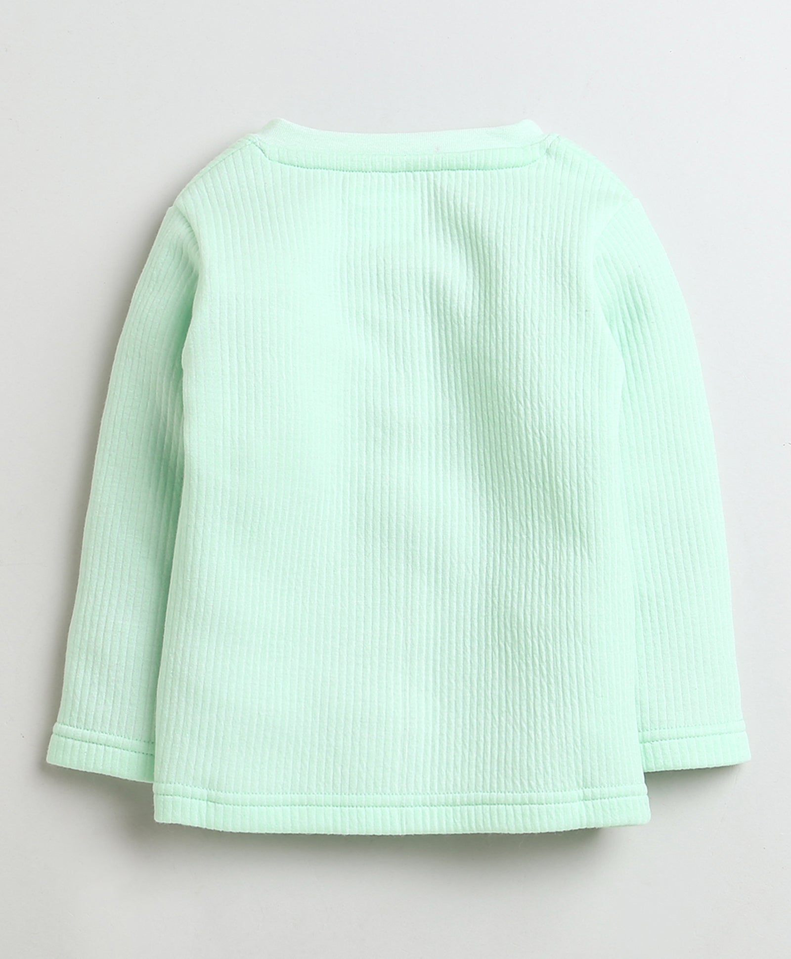 Boys Cotton Blend Solid Thermal Jabla & Jogger Set - Mint Green