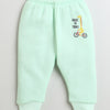 Boys Cotton Blend Solid Thermal Jabla & Jogger Set - Mint Green