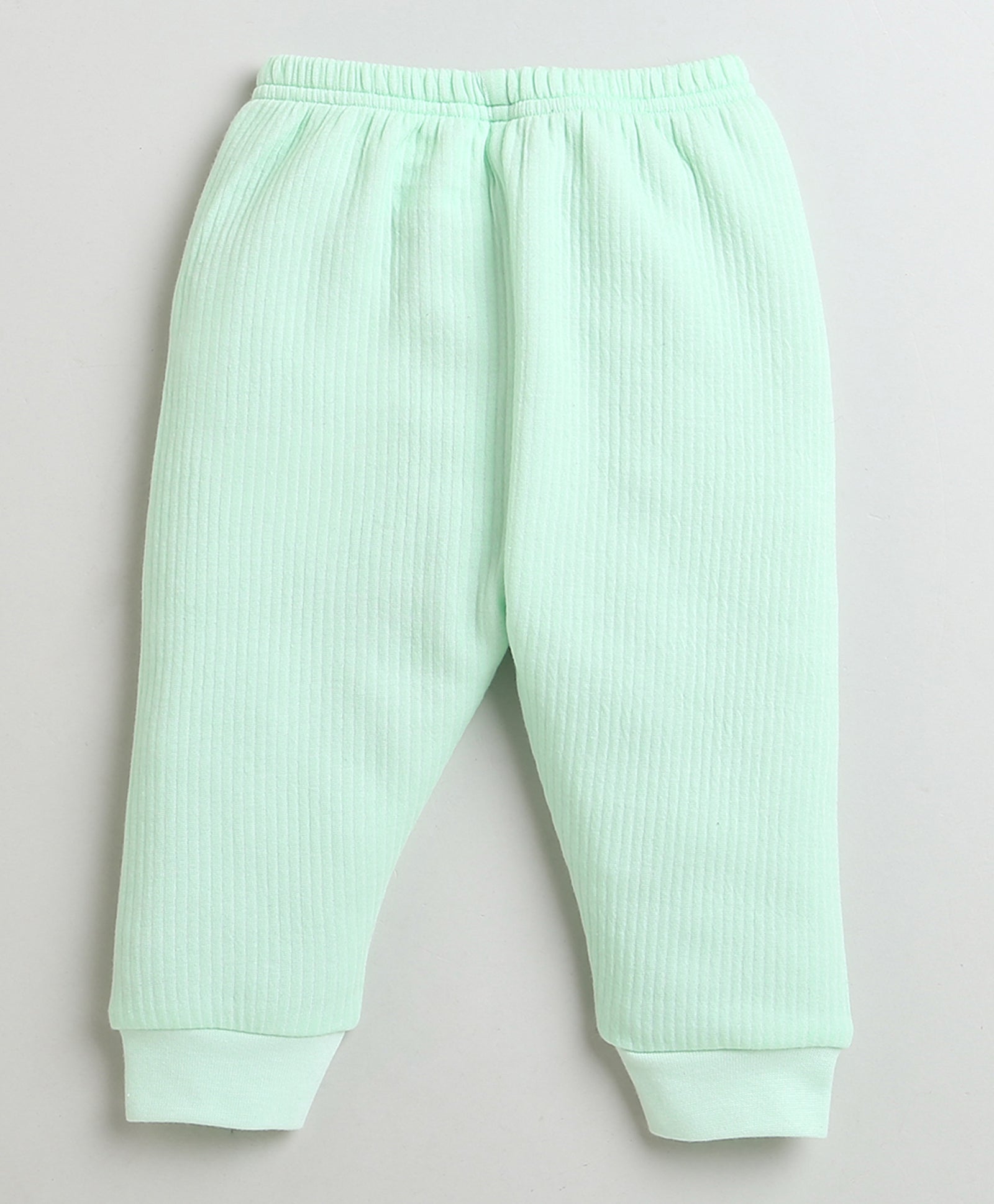 Boys Cotton Blend Solid Thermal Jabla & Jogger Set - Mint Green