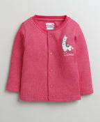 Bumzee Dark Pink Thermal Jabla & Jogger Set, Full Sleeves, Cotton Blend
