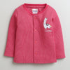 Girls Cotton Blend Solid Thermal Jabla & Jogger Set - Dark Pink