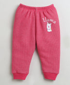 Bumzee Dark Pink Thermal Jabla & Jogger Set, Full Sleeves, Cotton Blend