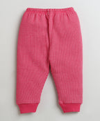 Bumzee Dark Pink Thermal Jabla & Jogger Set, Full Sleeves, Cotton Blend