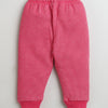 Girls Cotton Blend Solid Thermal Jabla & Jogger Set - Dark Pink