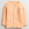 Girls Cotton Blend Solid Thermal Jabla & Jogger Set - Orange