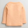 Girls Cotton Blend Solid Thermal Jabla & Jogger Set - Orange