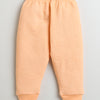 Girls Cotton Blend Solid Thermal Jabla & Jogger Set - Orange