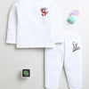 Boys Cotton Blend Solid Thermal T-Shirt & Jogger Set - White