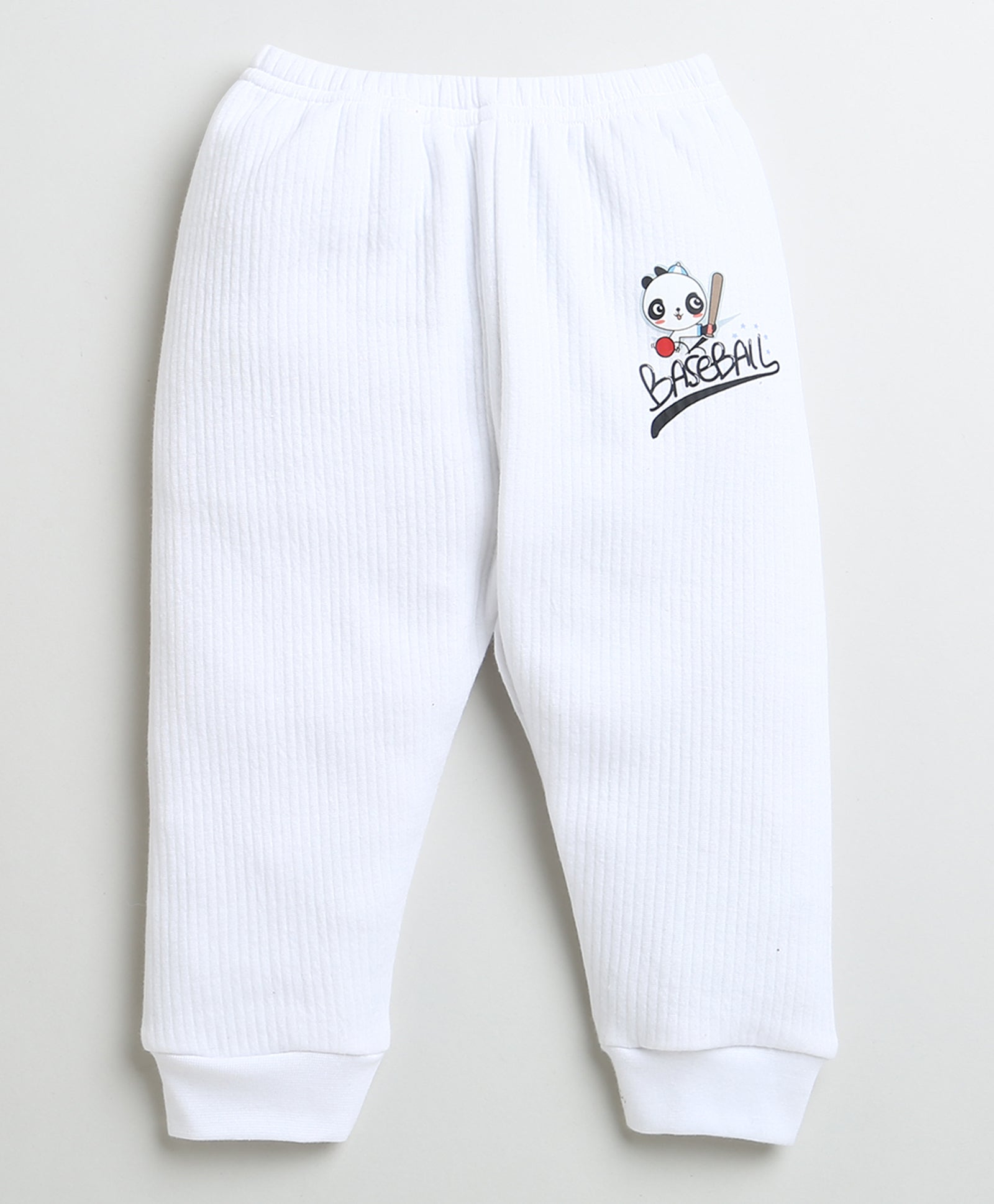 Boys Cotton Blend Solid Thermal T-Shirt & Jogger Set - White