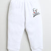 Boys Cotton Blend Solid Thermal T-Shirt & Jogger Set - White