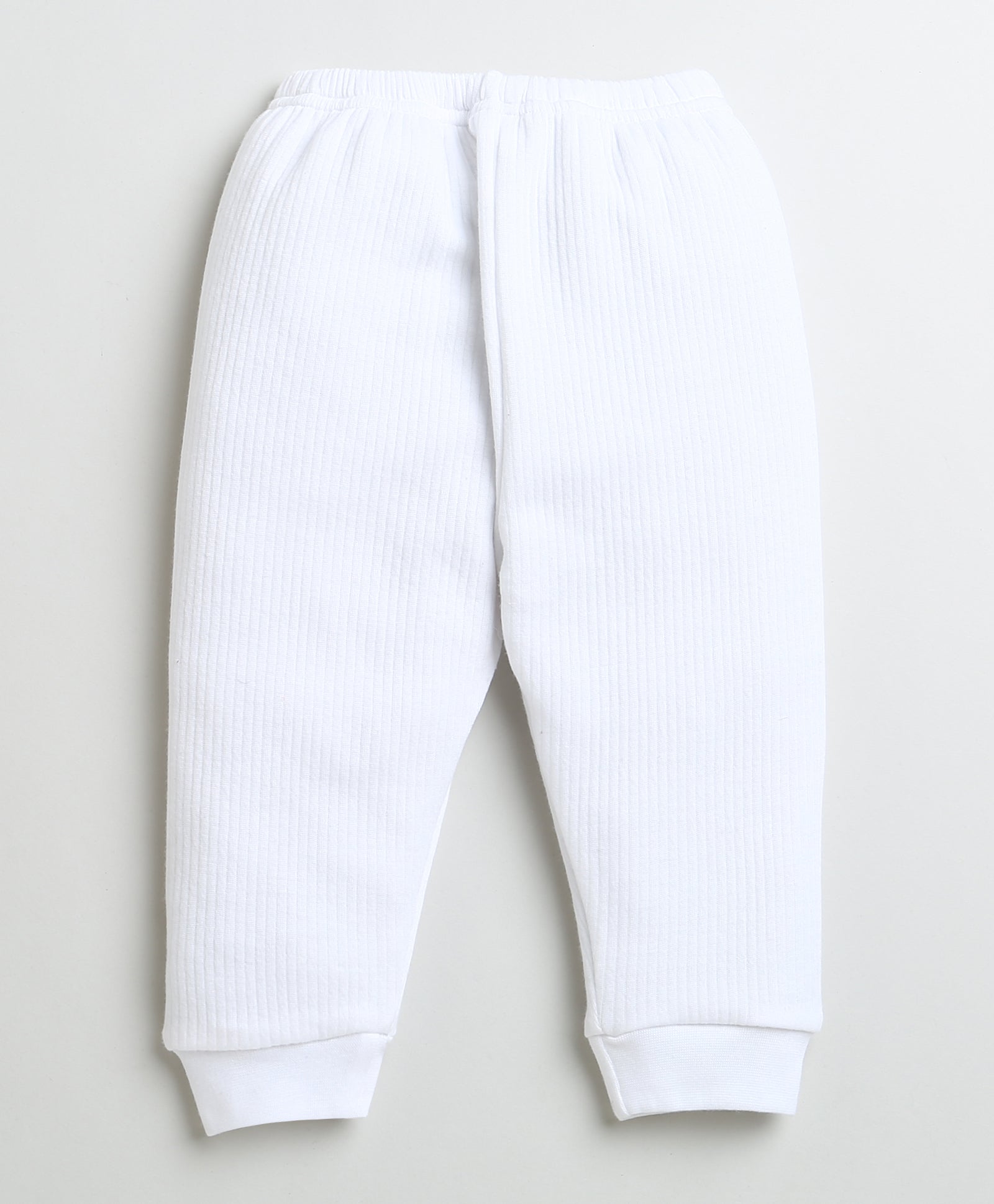 Boys Cotton Blend Solid Thermal T-Shirt & Jogger Set - White