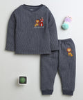 Bumzee Charcoal Grey Thermal T-Shirt & Jogger Set, Full Sleeves, Cotton Blend