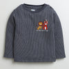 Boys Cotton Blend Solid Thermal T-Shirt & Jogger Set - Charcoal Grey