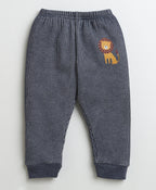 Bumzee Charcoal Grey Thermal T-Shirt & Jogger Set, Full Sleeves, Cotton Blend