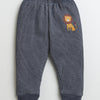 Boys Cotton Blend Solid Thermal T-Shirt & Jogger Set - Charcoal Grey