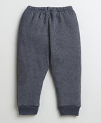 Bumzee Charcoal Grey Thermal T-Shirt & Jogger Set, Full Sleeves, Cotton Blend