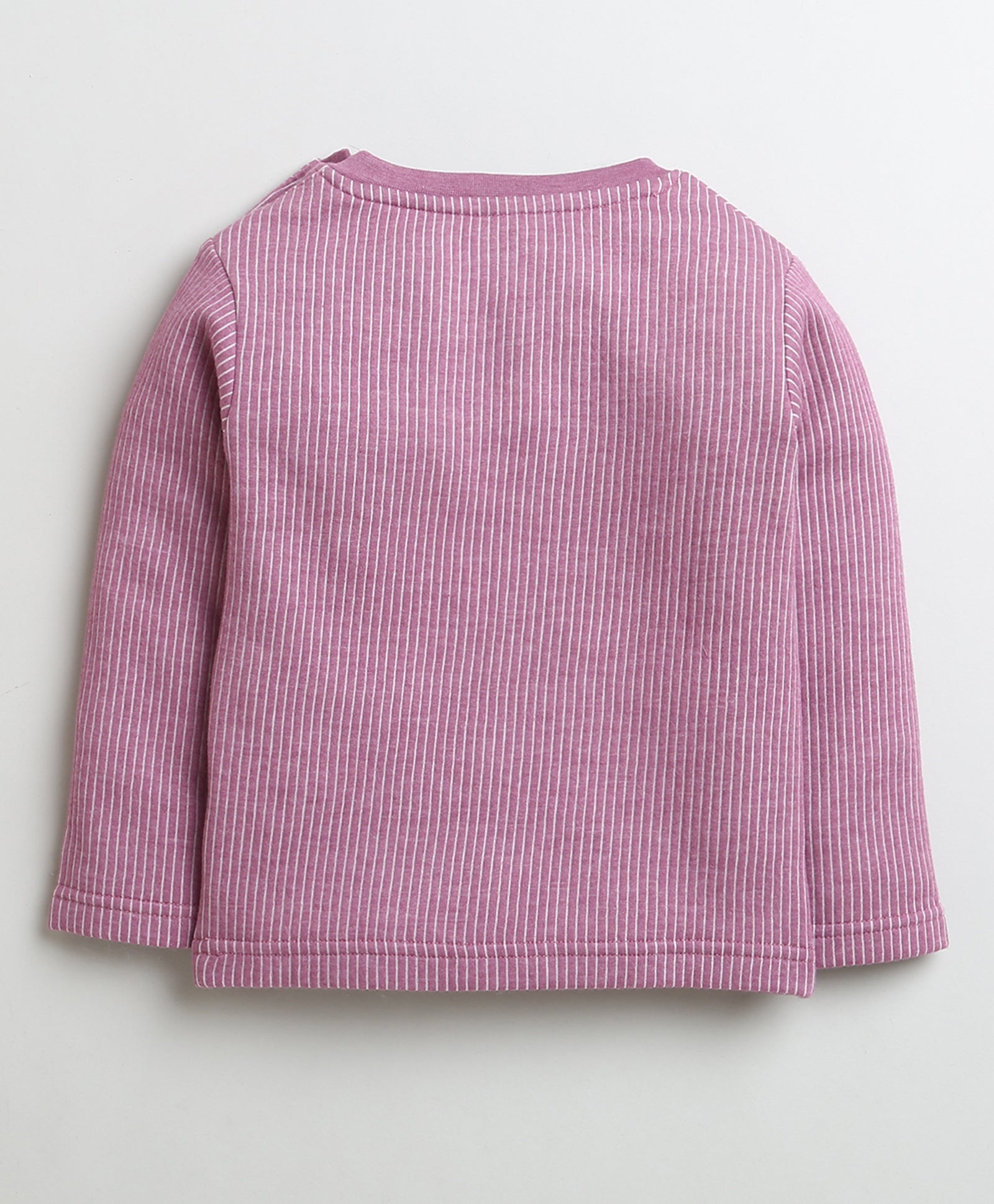 Girls Cotton Blend Solid Thermal T-Shirt & Jogger Set - Mauve