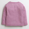 Girls Cotton Blend Solid Thermal T-Shirt & Jogger Set - Mauve