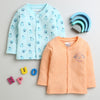 Girls Cotton Blend Penguin Thermal Jabla - Orange & Sky Blue