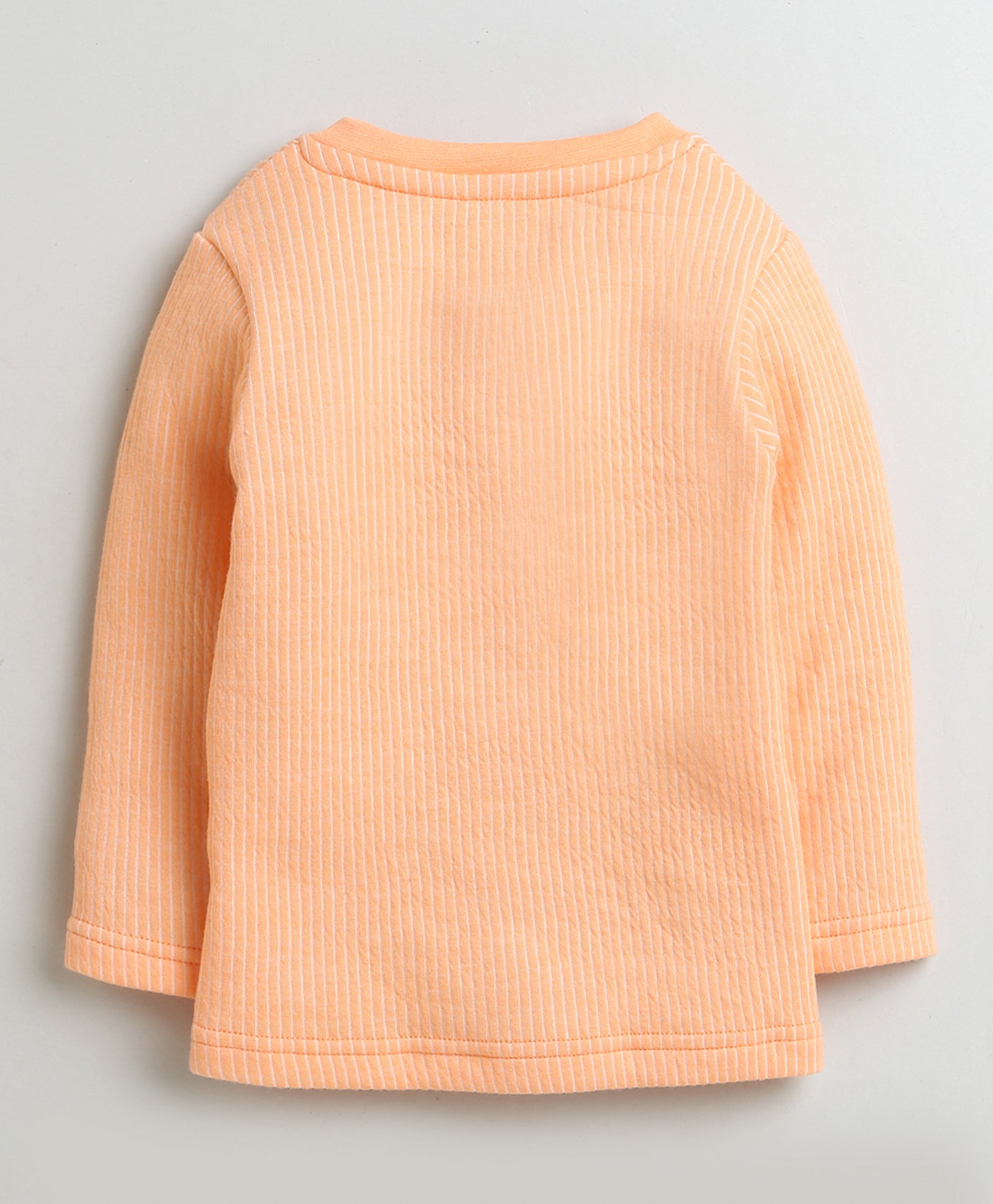 Girls Cotton Blend Penguin Thermal Jabla - Orange & Sky Blue