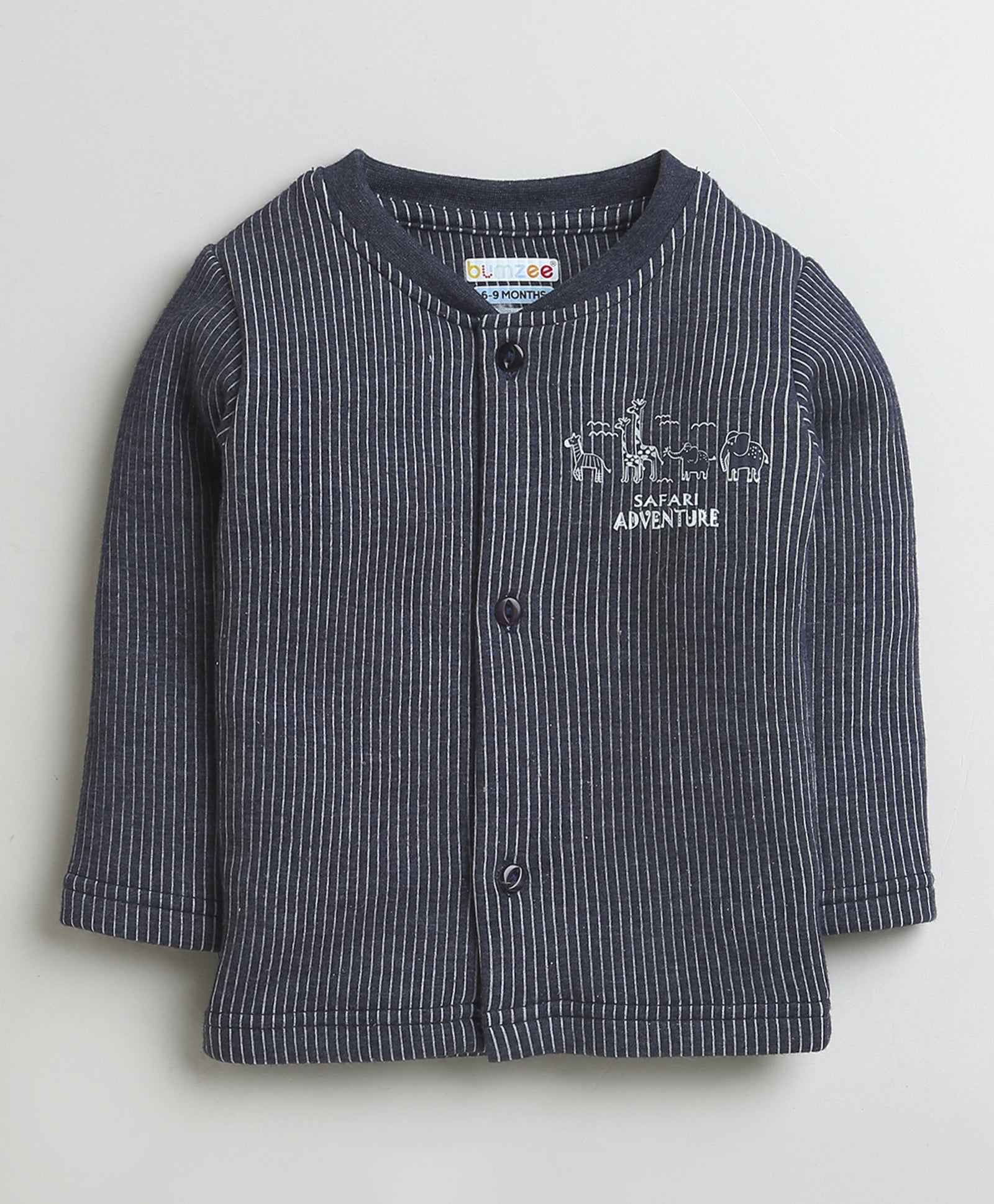 Boys Cotton Blend Jungle Theme Thermal Jabla - White & Charcoal Grey