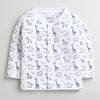 Boys Cotton Blend Jungle Theme Thermal Jabla - White & Charcoal Grey