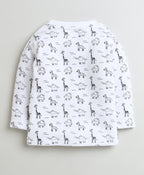 Bumzee White & Charcoal Grey Animal Print Thermal Jabla, Pack of 2, Full Sleeves