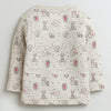 Girls Cotton Blend Elephant Thermal Jabla - Beige & Dark Pink