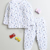Boys Cotton Blend Bear Thermal Jabla & Jogger Set - White