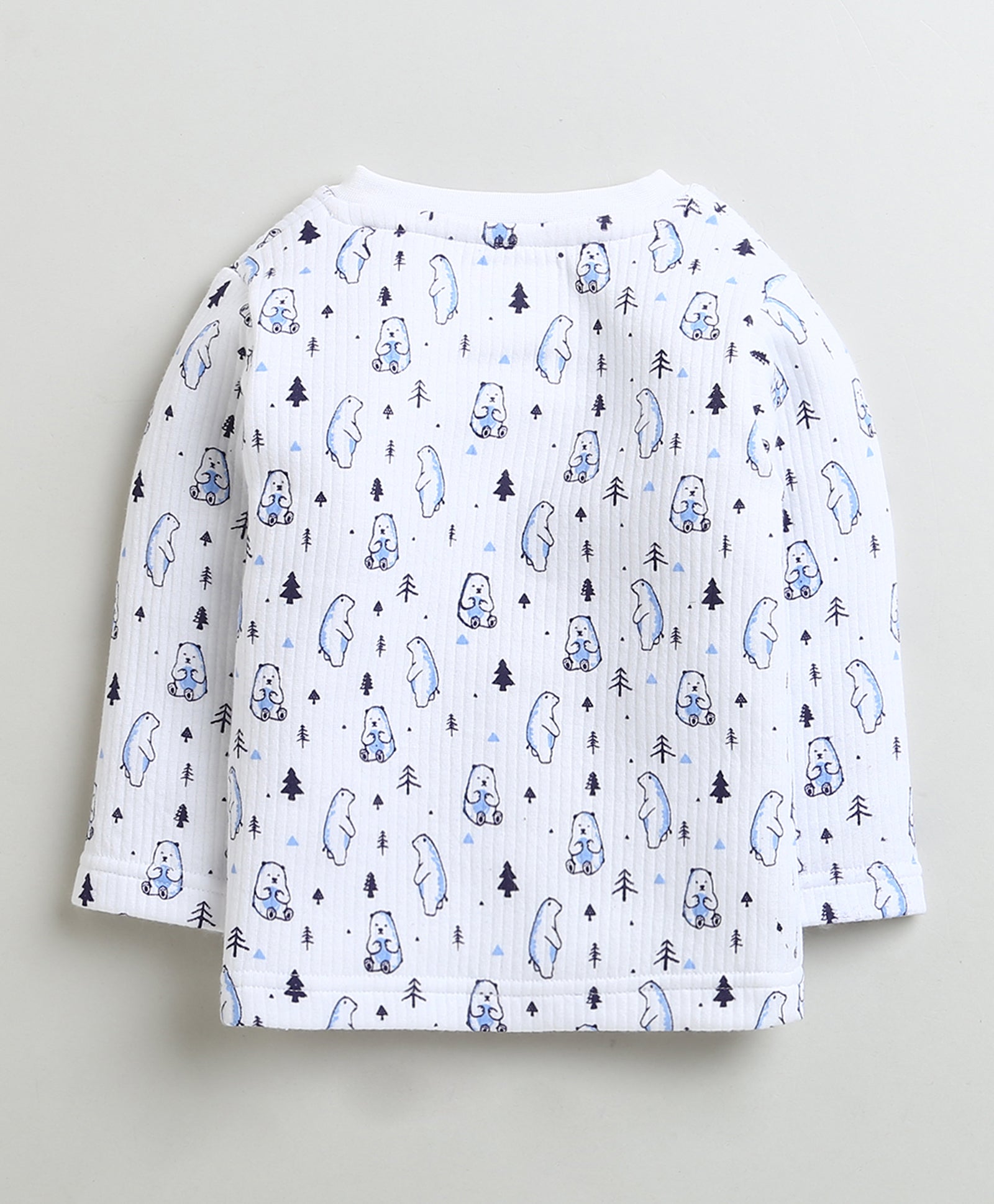 Boys Cotton Blend Bear Thermal Jabla & Jogger Set - White