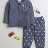 Boys Cotton Blend Star Thermal Jabla & Jogger Set - Charcoal Grey
