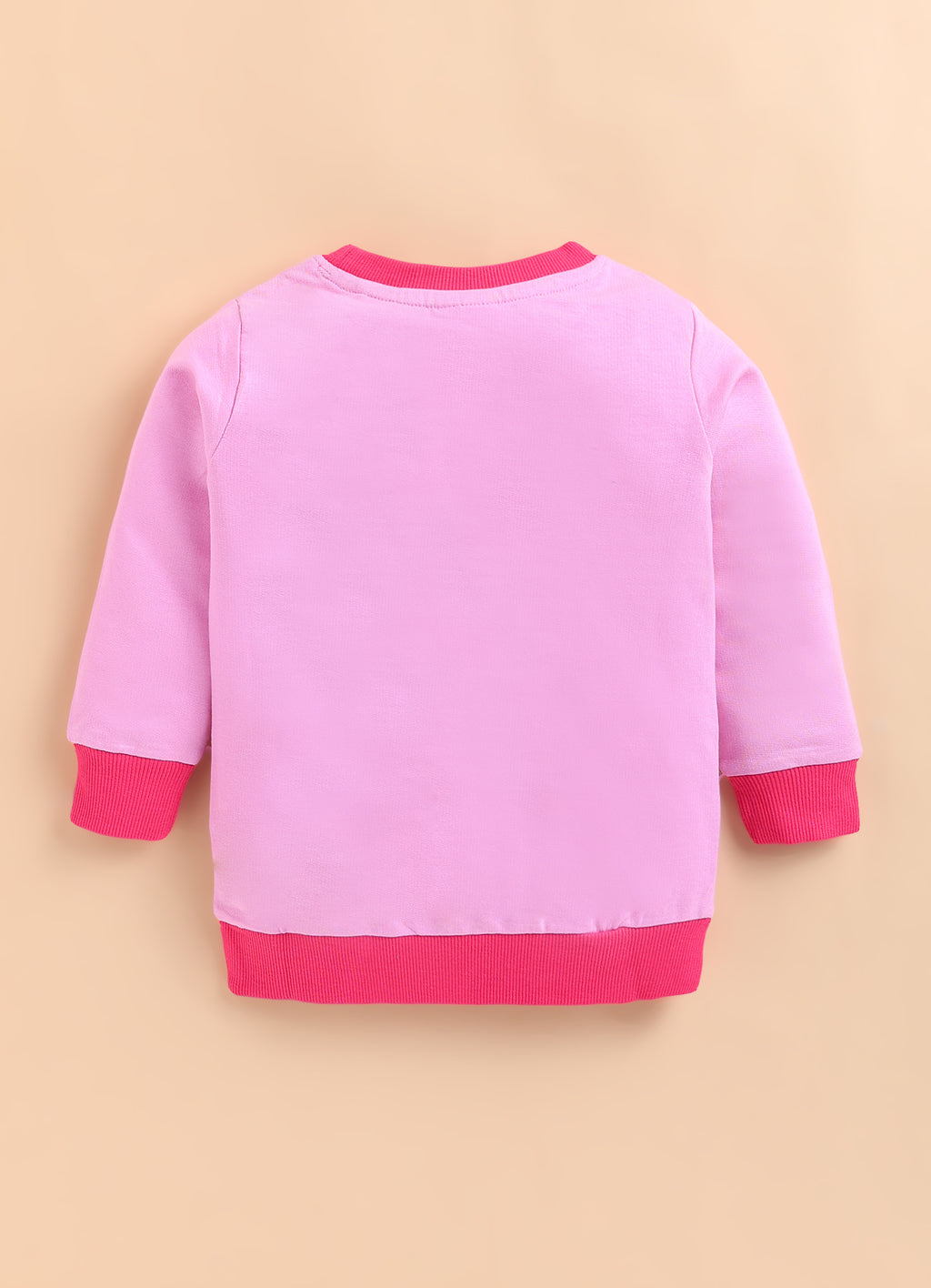 Bumzee Pink Graphic Print Sweatshirt, Full Sleeves, French Terry (Style Peb9668N)