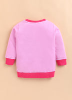 Bumzee Pink Graphic Print Sweatshirt, Full Sleeves, French Terry (Style Peb9668N)