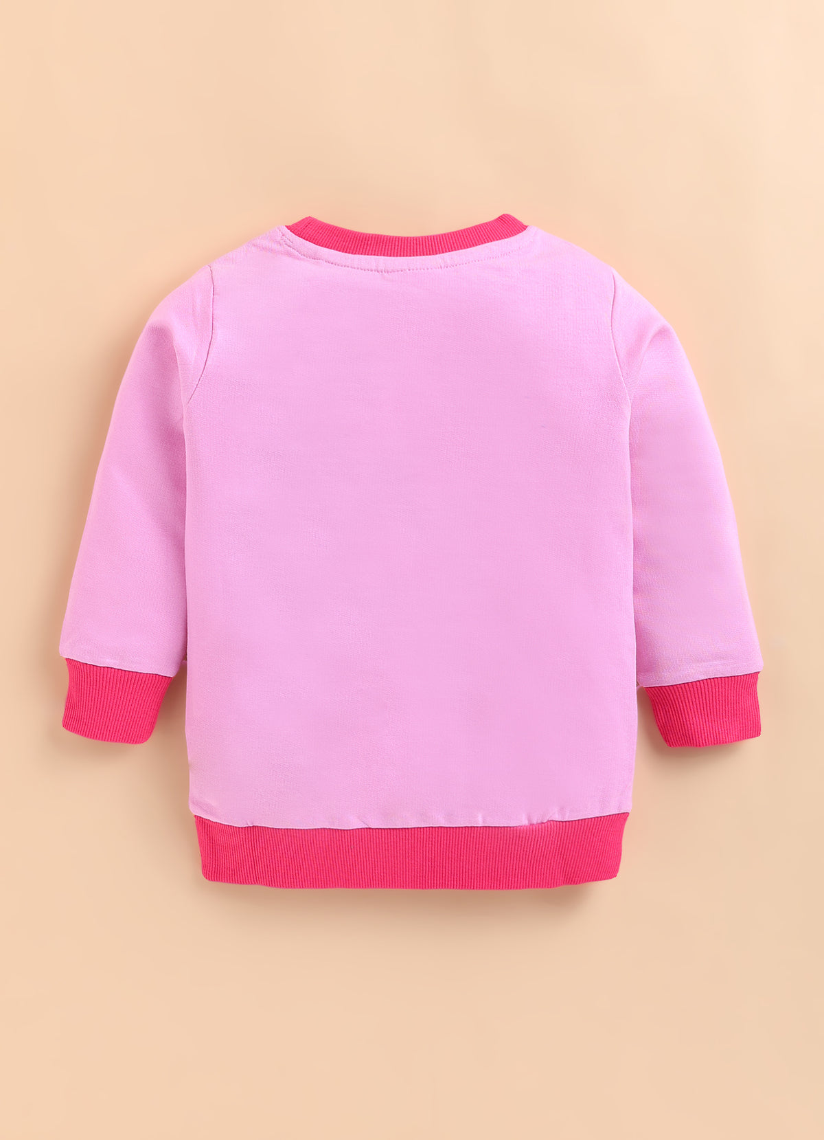 Bumzee Pink Graphic Print Sweatshirt, Full Sleeves, French Terry (Style Peb9668N)