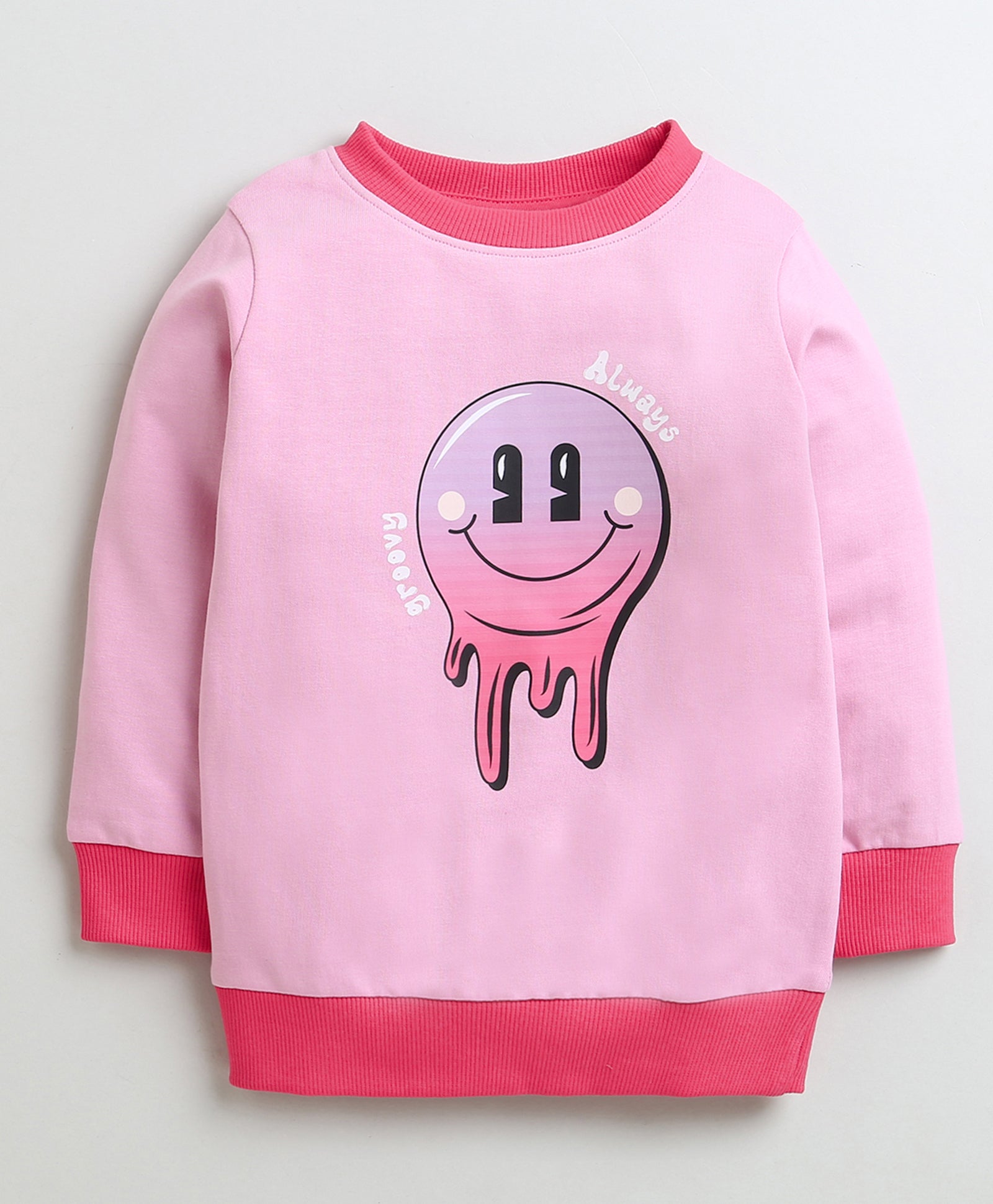 Boys French Terry Smile Sweatshirt - Pink