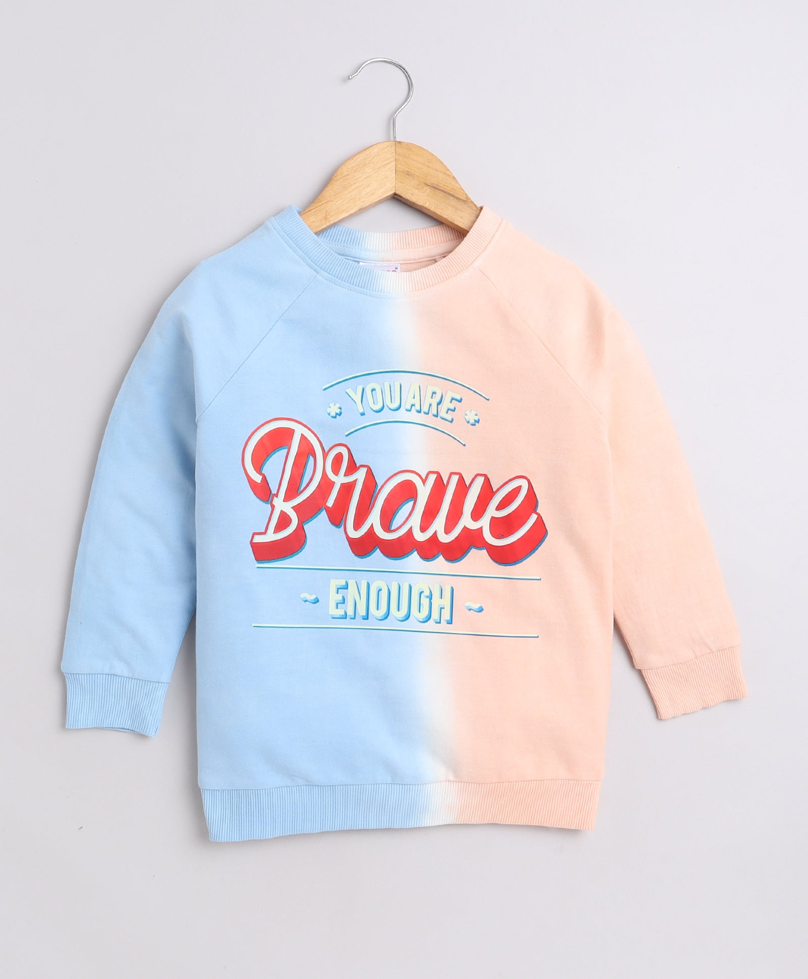 Boys French Terry Tie & Dye Sweatshirt - Blue & Peach