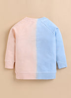 Bumzee Blue & Peach Ombre Sweatshirt, Raglan Sleeves, French Terry