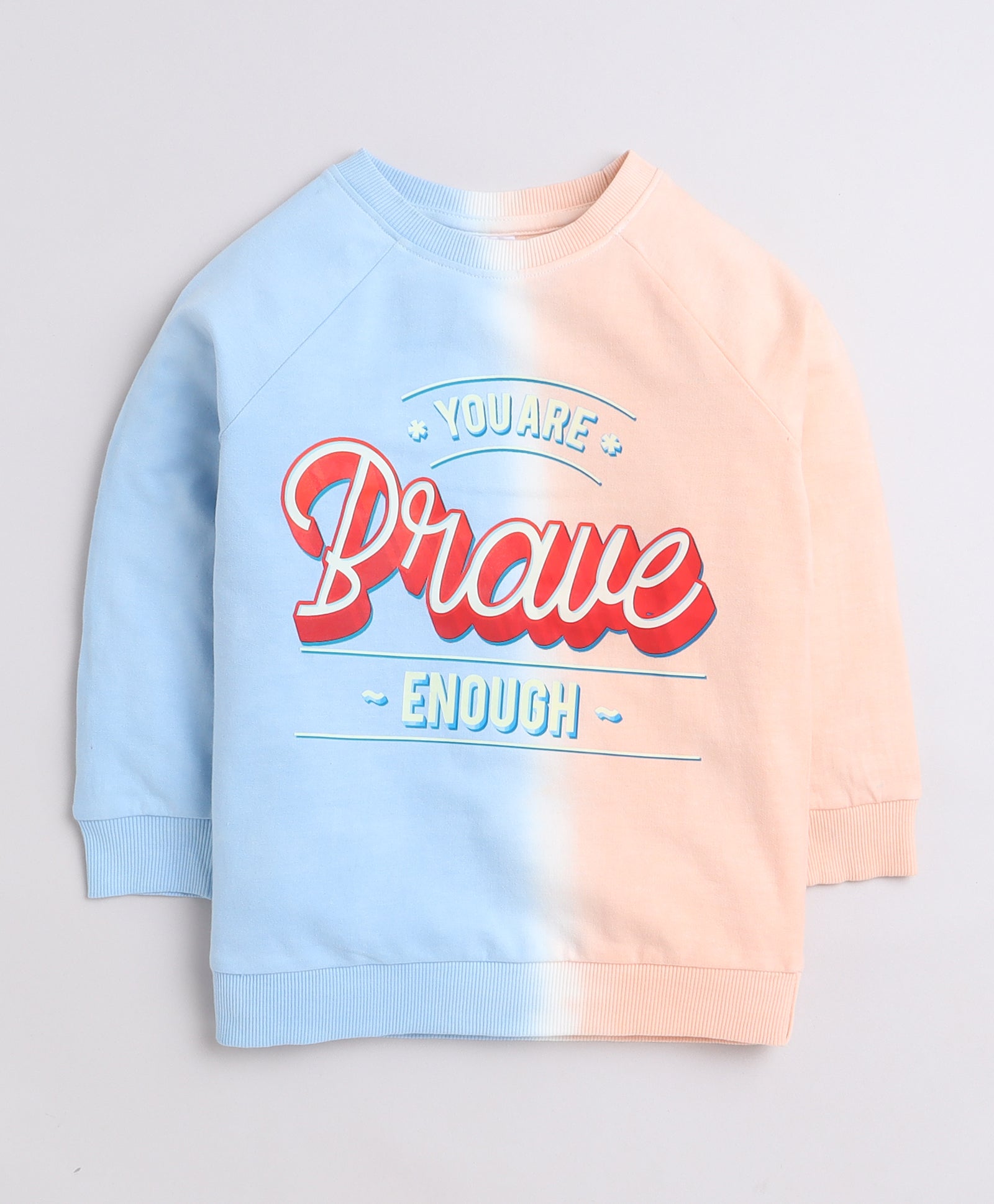 Boys French Terry Tie & Dye Sweatshirt - Blue & Peach