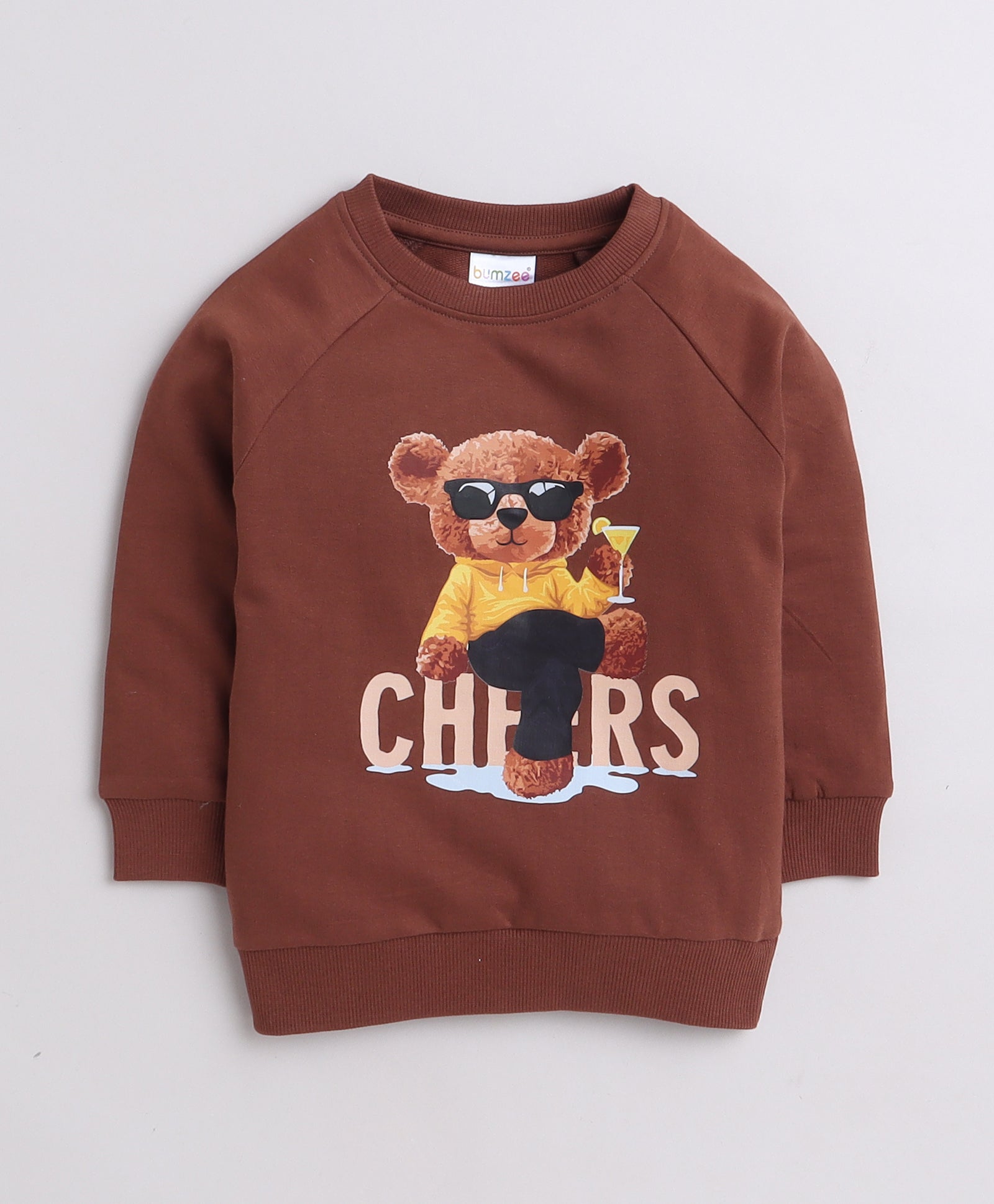 Boys French Terry Bear Sweatshirt - Brown