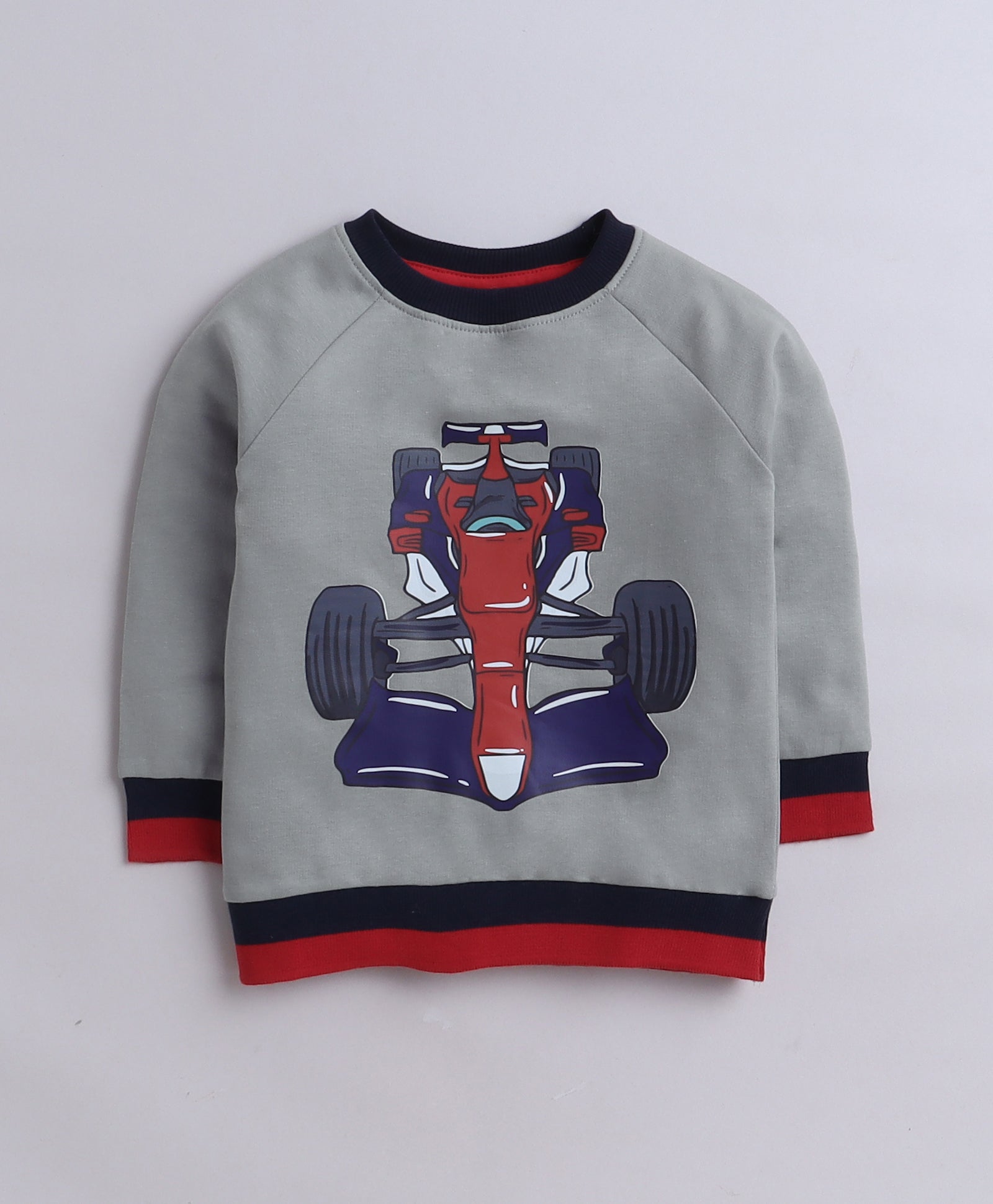 Boys French Terry Racing Car Sweatshirt - Grey