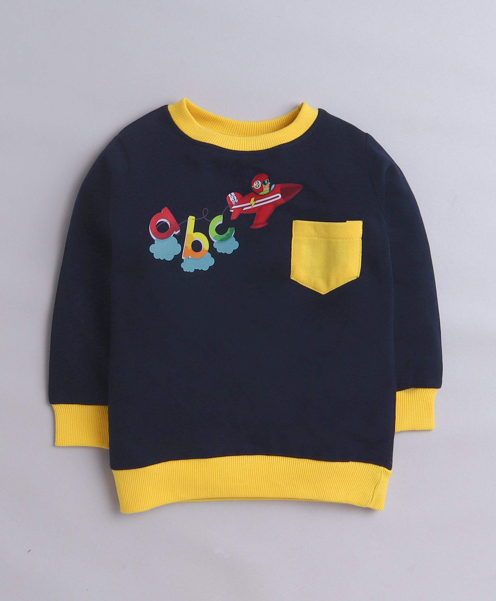 Boys French Terry Aeroplane Sweatshirt - Navy
