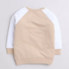 Boys French Terry Text Sweatshirt - Beige & White