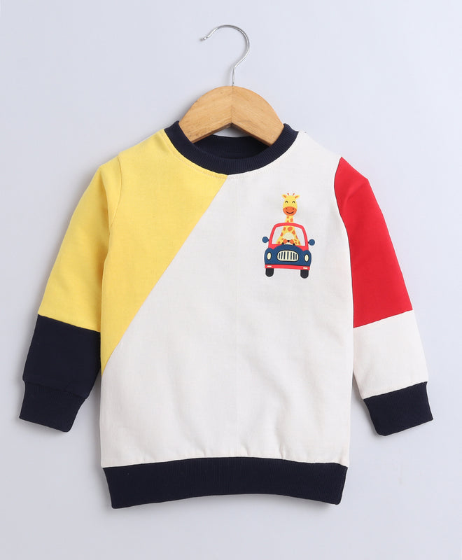 Boys French Terry Colour Blocked Sweatshirt - Multi
