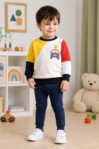 Bumzee Multi Cut & Sew Sweatshirt, Full Sleeves, French Terry (Style Peb9679N)