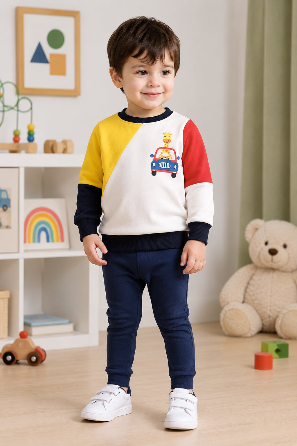 Bumzee Multi Cut & Sew Sweatshirt, Full Sleeves, French Terry (Style Peb9679N)