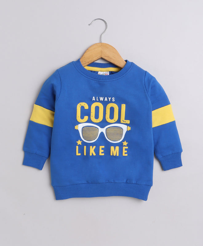 Boys French Terry Text Sweatshirt - Royal Blue