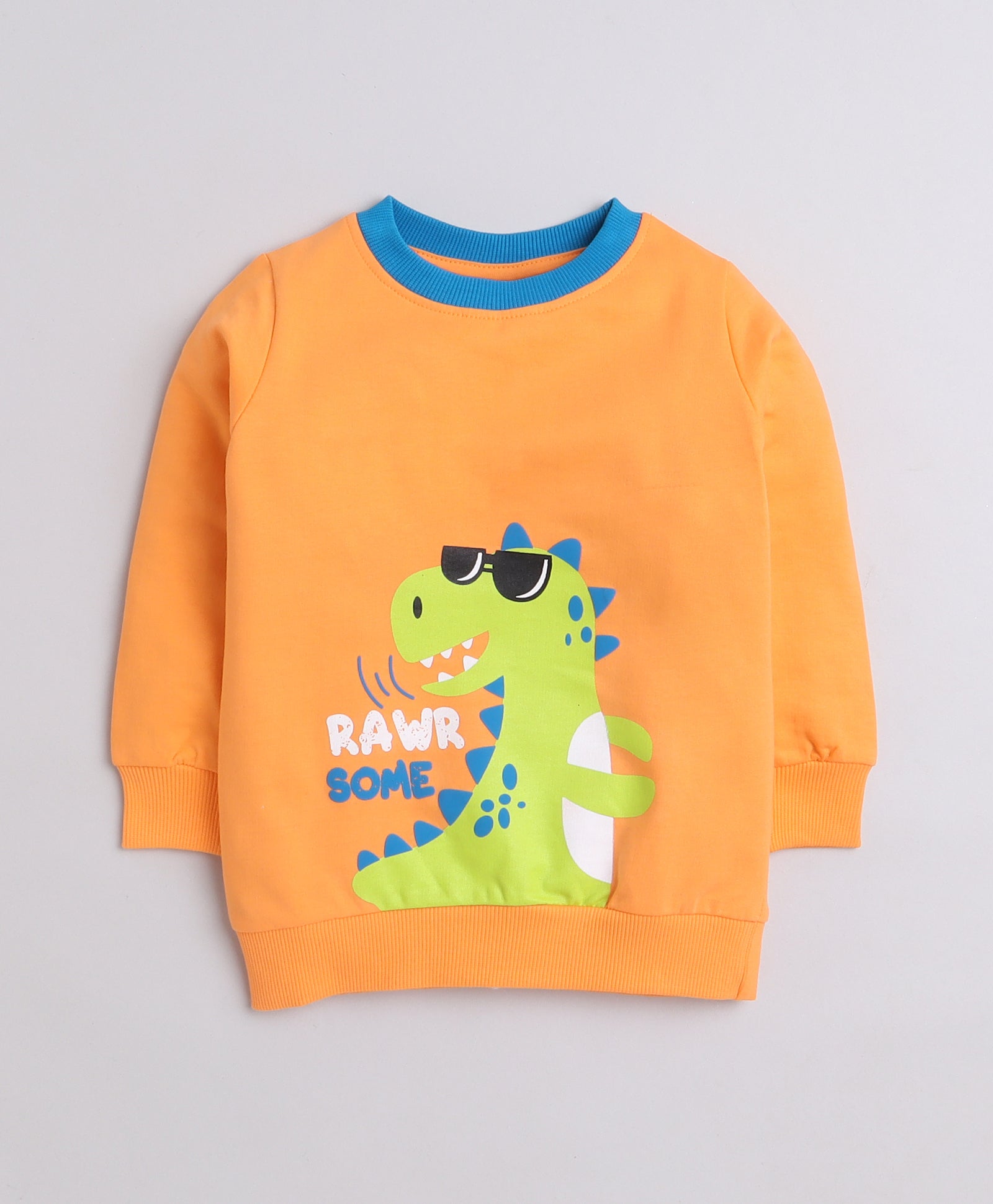 Boys French Terry Dino Sweatshirt - Orange